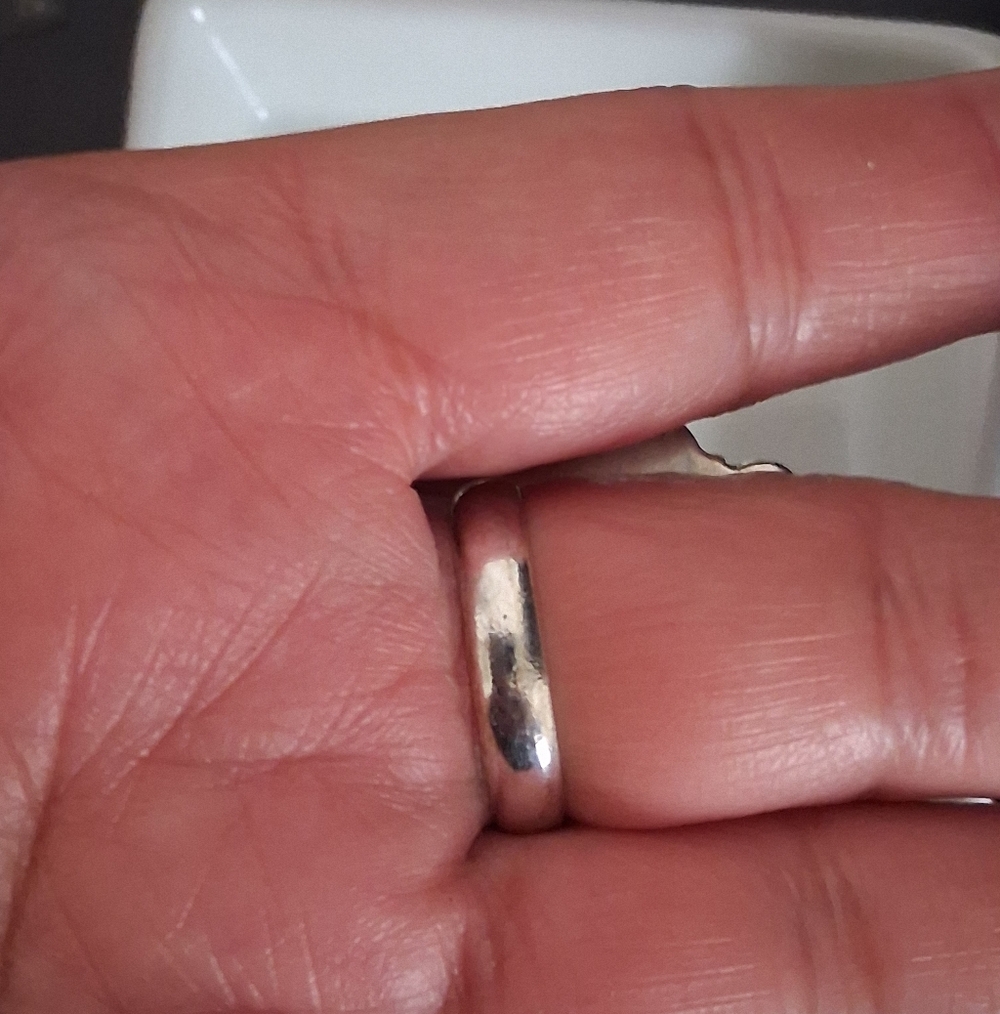 LABRADORITE AND PEARL TEARDROP STATEMENT RING SIZE 9 - Picture 5 of 5